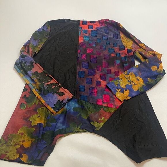 NWT Violet Ruby Top Blouse Lagenlook Stained Glass Size Medium New - Picture 3 of 10